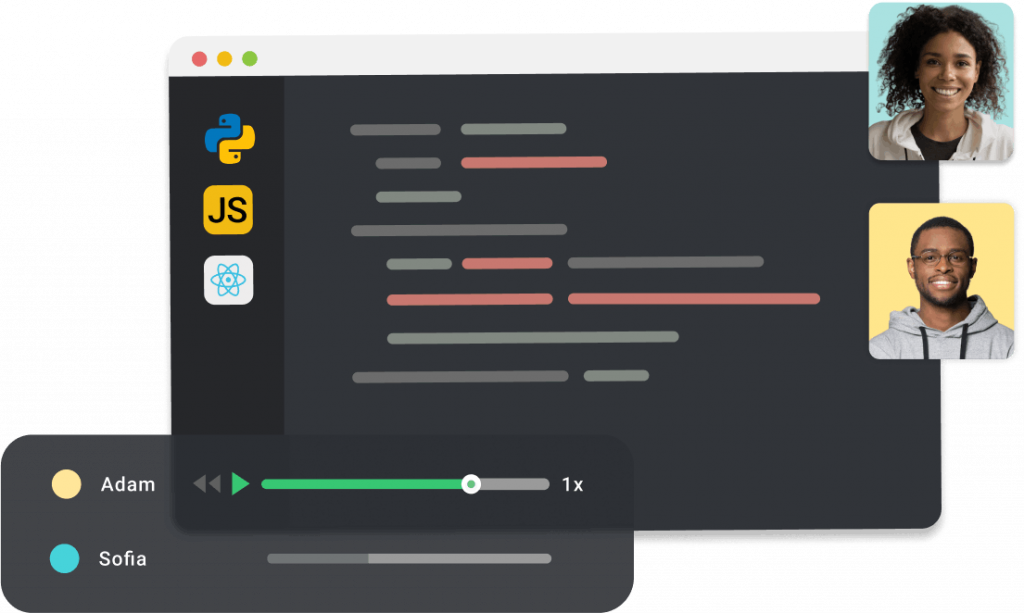 The collaborative CoderPad editor with code playback
